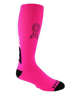 Breast Cancer Pink Ribbon Crew Socks